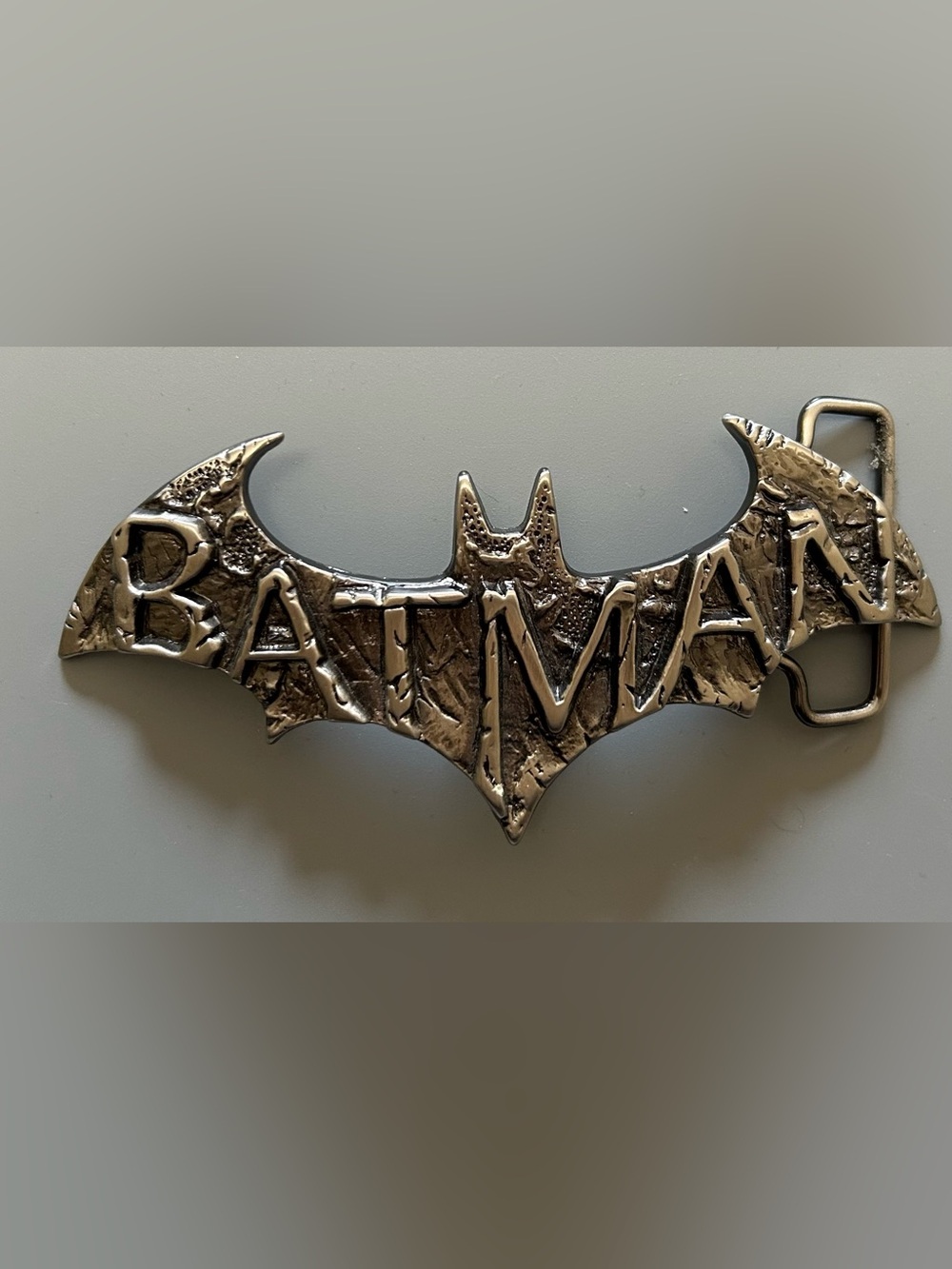 Silver Batman Emblem Belt Buckle